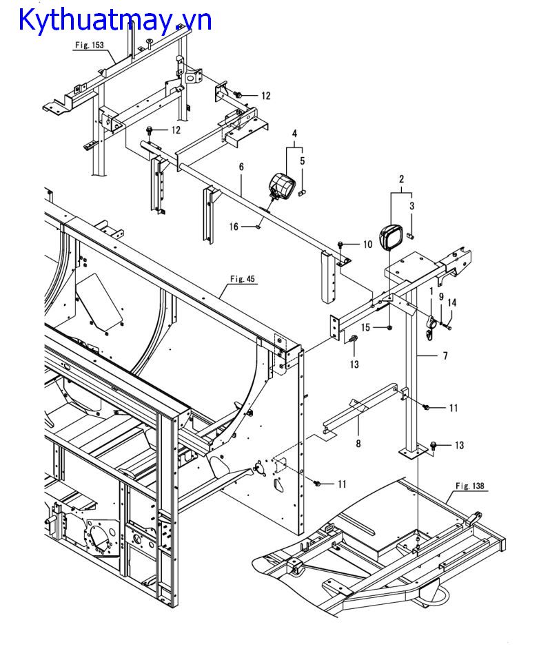 Giá đỡ thùng chứa lúa